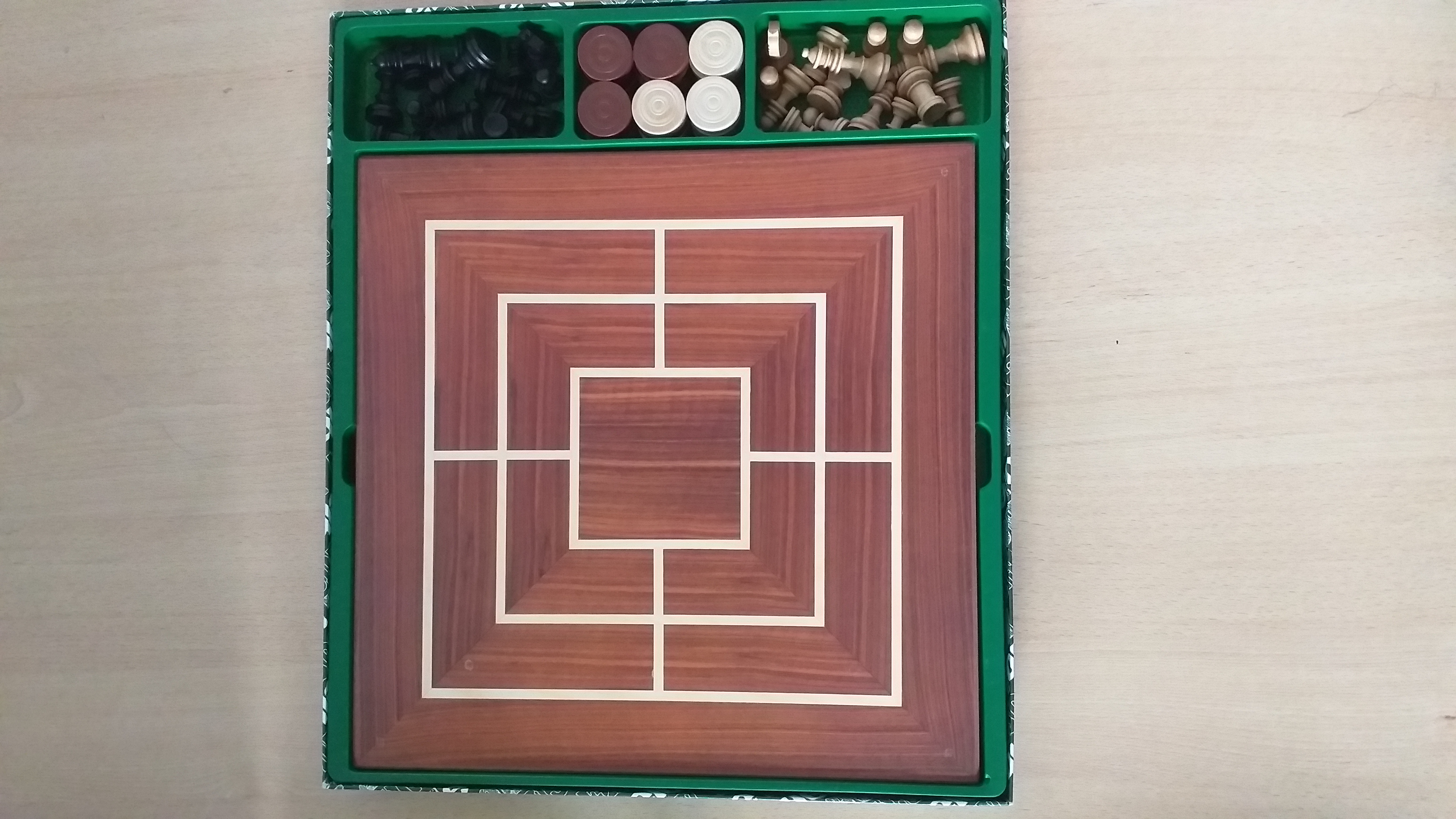 Brettspiel Schach + Dame + Mühle